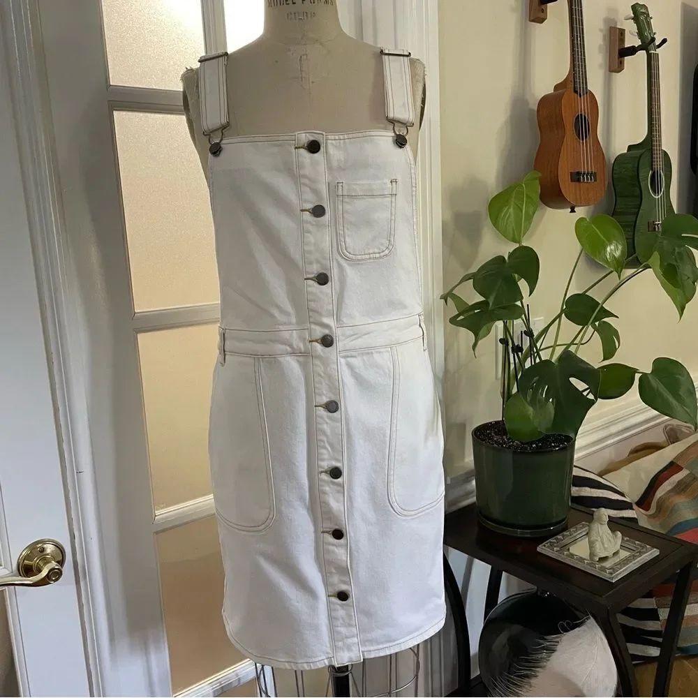 RVCA Conquer White Denim Overall
Dress Women Sz-L